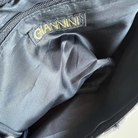 Giannini Brown Black Snake Skin Small Shoulder Bag With Magnetic Snap Closure - Picture 8 of 9